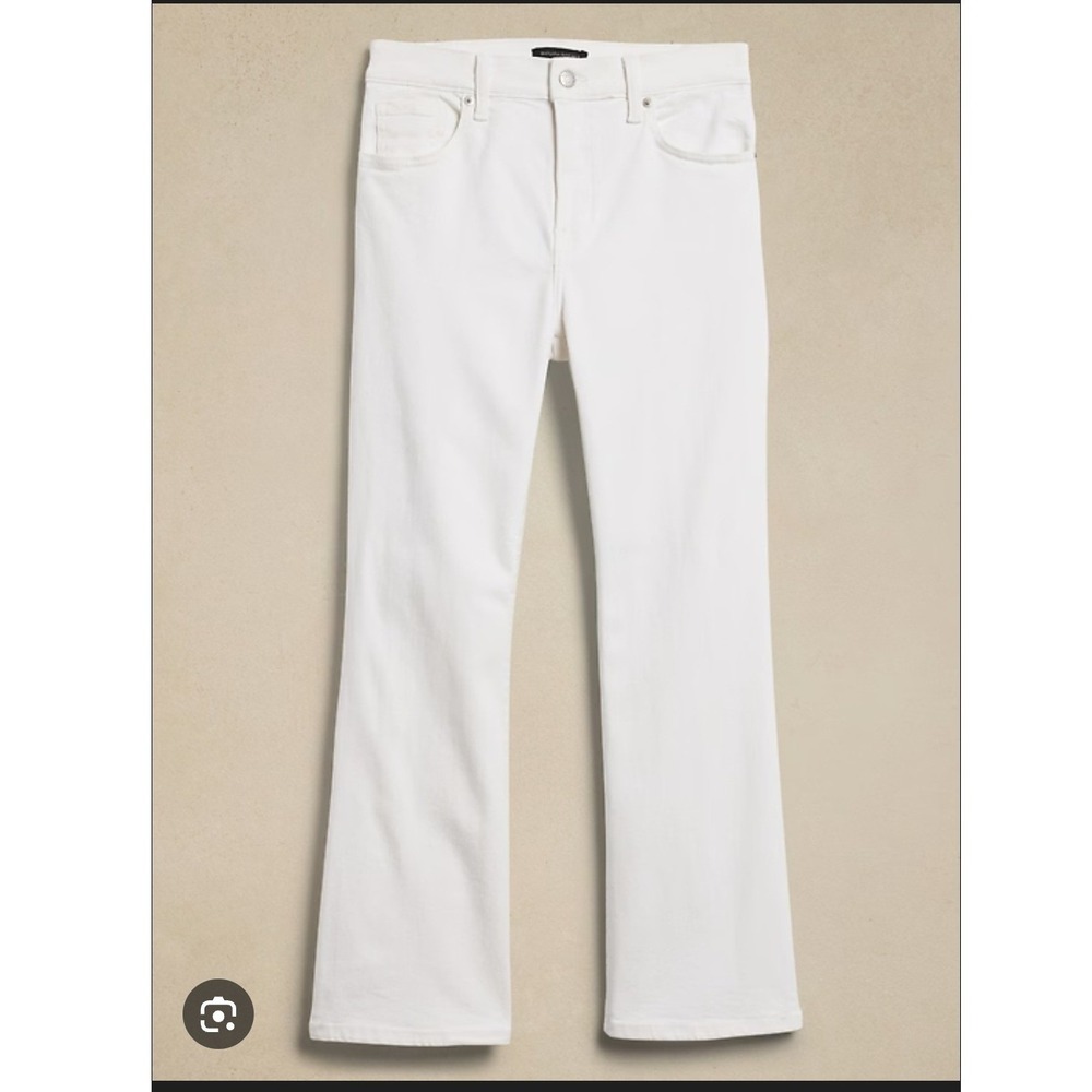 Banana Republic 12 P White High Rise Demi Boot Cropped Jeans 31 Petite